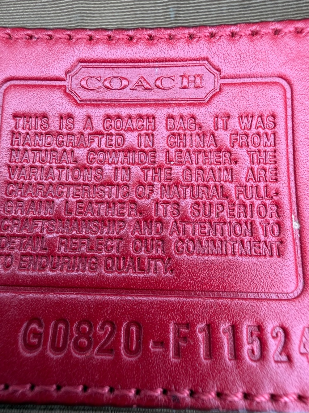 Coach Red Leather Shoulder Tote - Picture 5 of 10